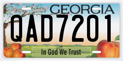GA license plate QAD7201