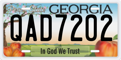 GA license plate QAD7202