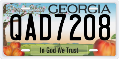 GA license plate QAD7208