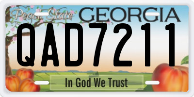 GA license plate QAD7211