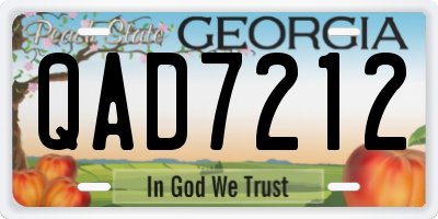GA license plate QAD7212