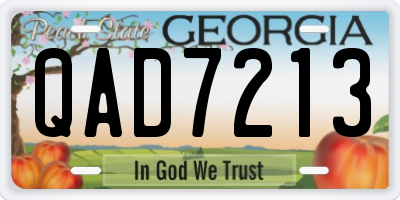 GA license plate QAD7213