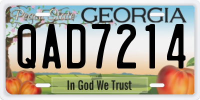 GA license plate QAD7214