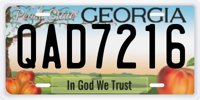 GA license plate QAD7216