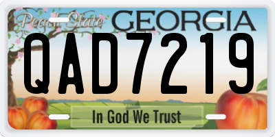 GA license plate QAD7219