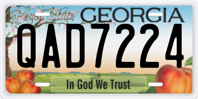 GA license plate QAD7224