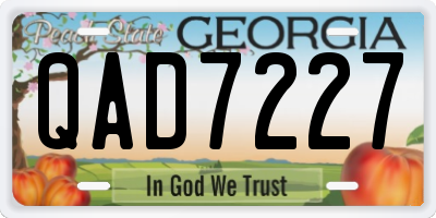 GA license plate QAD7227