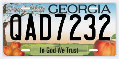 GA license plate QAD7232