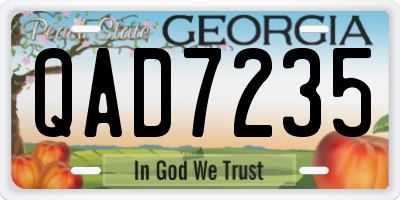 GA license plate QAD7235