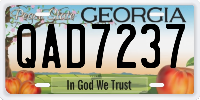 GA license plate QAD7237