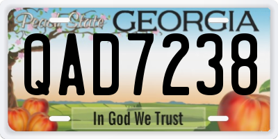 GA license plate QAD7238