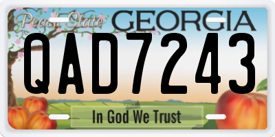 GA license plate QAD7243