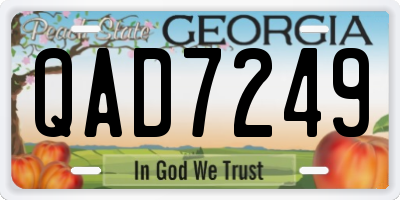 GA license plate QAD7249