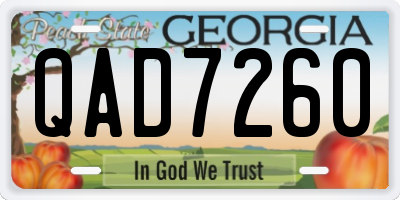 GA license plate QAD7260