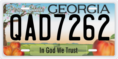 GA license plate QAD7262