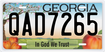 GA license plate QAD7265