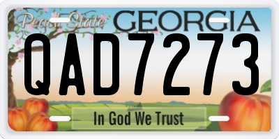GA license plate QAD7273
