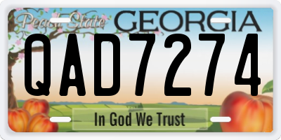 GA license plate QAD7274