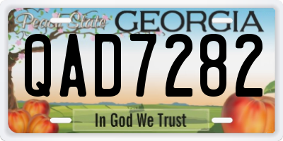 GA license plate QAD7282