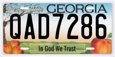 GA license plate QAD7286