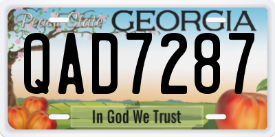 GA license plate QAD7287