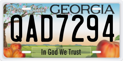 GA license plate QAD7294