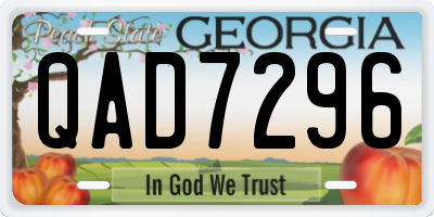 GA license plate QAD7296