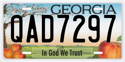 GA license plate QAD7297