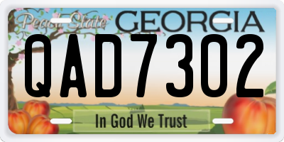 GA license plate QAD7302