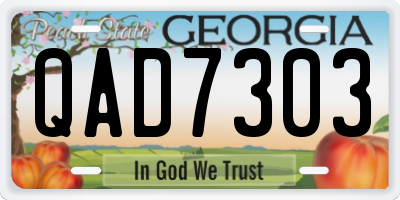 GA license plate QAD7303