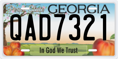 GA license plate QAD7321
