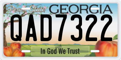 GA license plate QAD7322