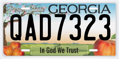 GA license plate QAD7323