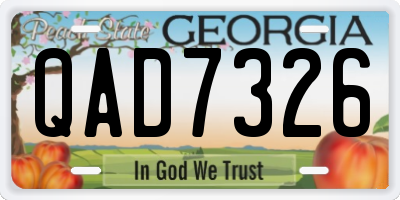 GA license plate QAD7326