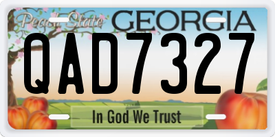 GA license plate QAD7327