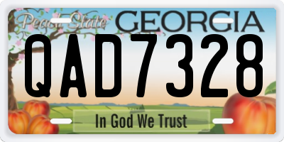 GA license plate QAD7328
