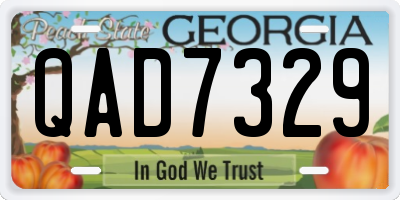 GA license plate QAD7329