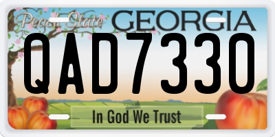 GA license plate QAD7330