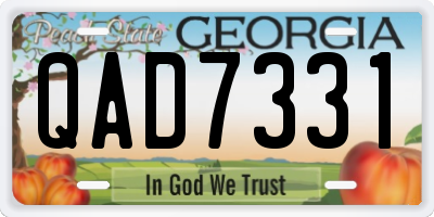 GA license plate QAD7331