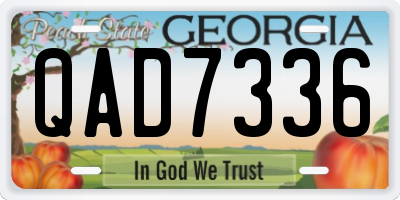 GA license plate QAD7336