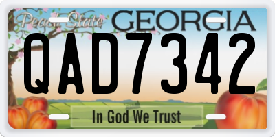 GA license plate QAD7342