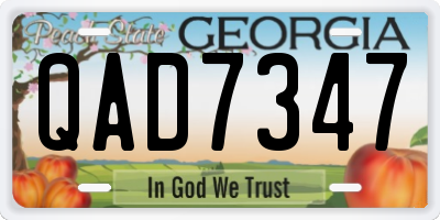 GA license plate QAD7347