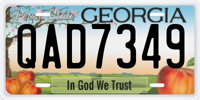 GA license plate QAD7349