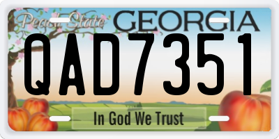 GA license plate QAD7351