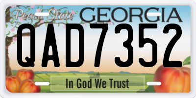 GA license plate QAD7352