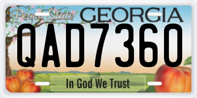 GA license plate QAD7360