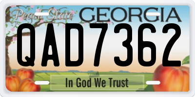 GA license plate QAD7362