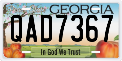 GA license plate QAD7367