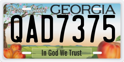 GA license plate QAD7375