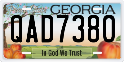 GA license plate QAD7380